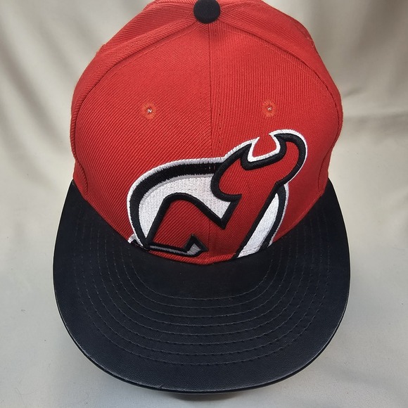 Mitchell & Ness Other - Mitchell & Ness New Jersey Devils Snapback Hat Faux Leather Bill NHL Licensed
